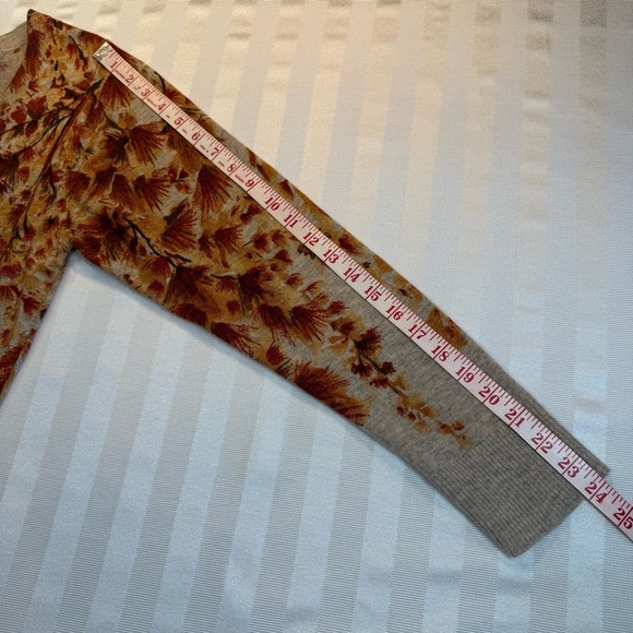 Coldwater Creek Wool, Cashmere, Rabbit Blend Fall Leaves Cardigan Sweater Sz M - Picture 4 of 12